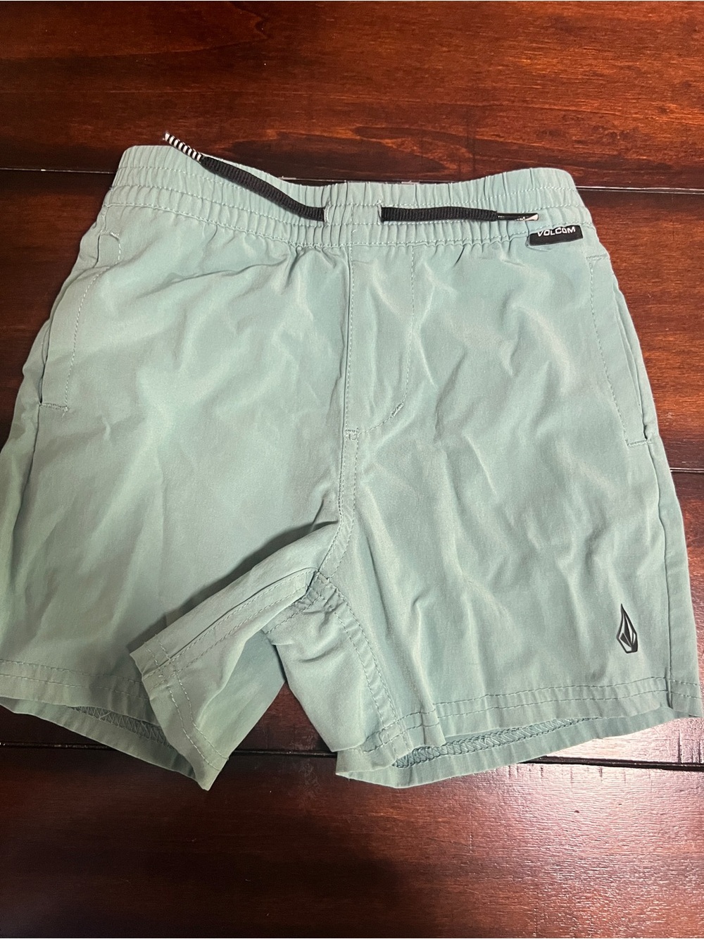 Volcom Sage Green Elastic Waist Swim Shorts